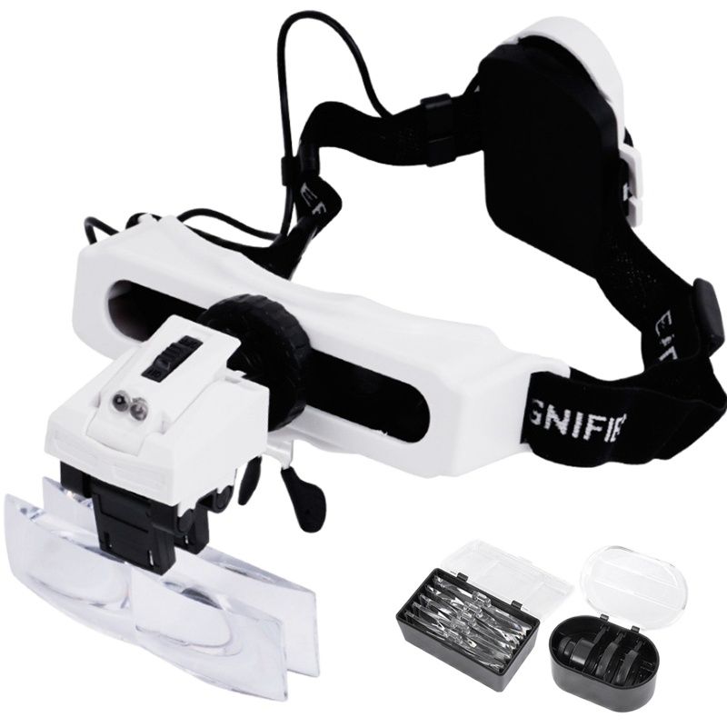 Electronics Repair Glasses - Verlichte hoofdbandvergrootglas met LED-lichtlamp Sieraden Vergrootglazen