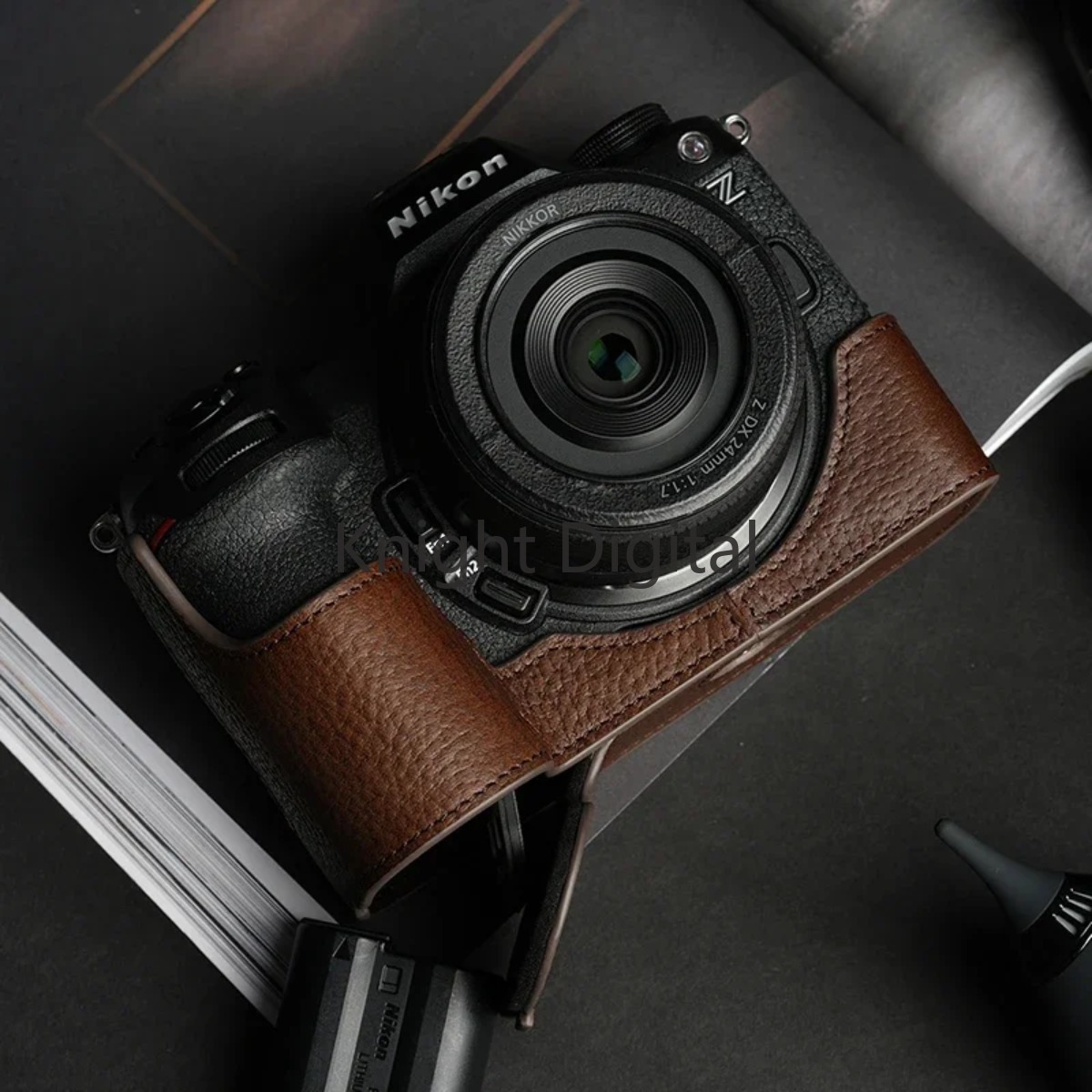Nikon Camera Z6 Iii - Hoge kwaliteit handgemaakte lederen halve tas