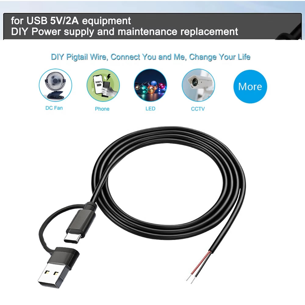 DC 2-pins voedingskabel USB en - Electronics Repair Glasses recensie en prijs